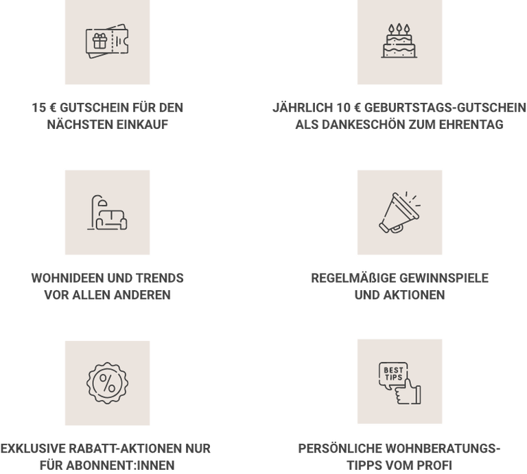 Schaffrath Newsletter Vorteile dargestellt mit Icons